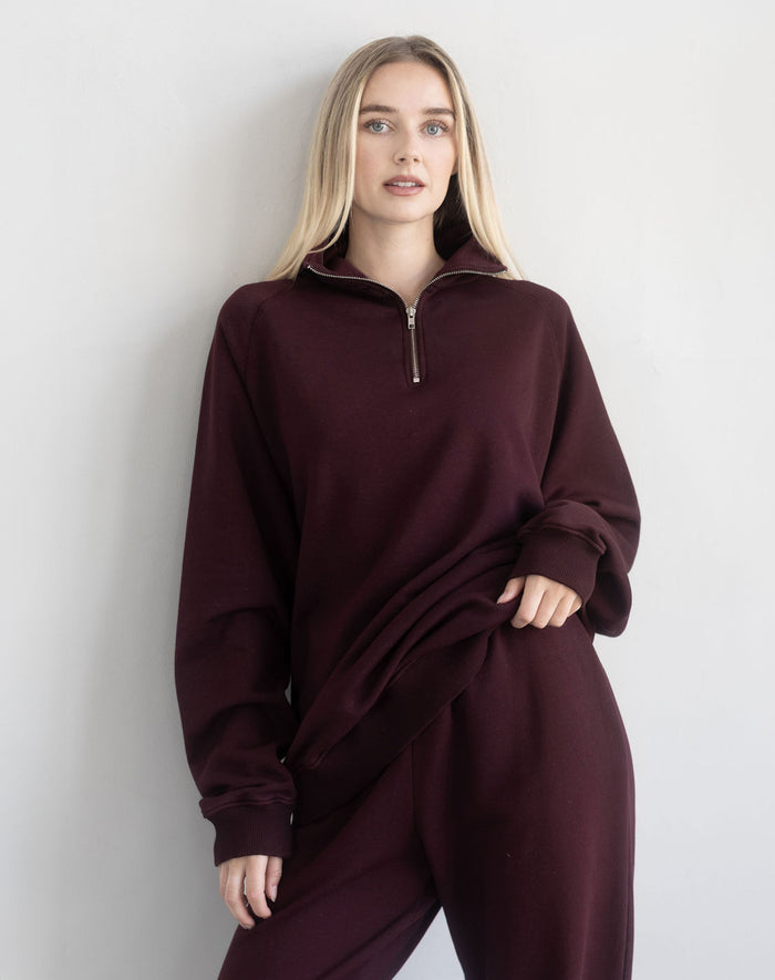 NYBF 1/2 Zip NYBF- Plum