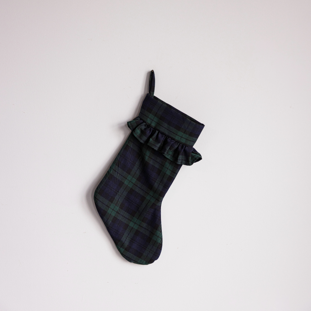 Green Plaid Holiday Stocking
