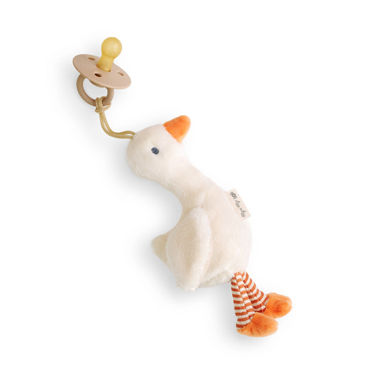 Bitzy Pal Natural Rubber Pacifier & Plush: Goose