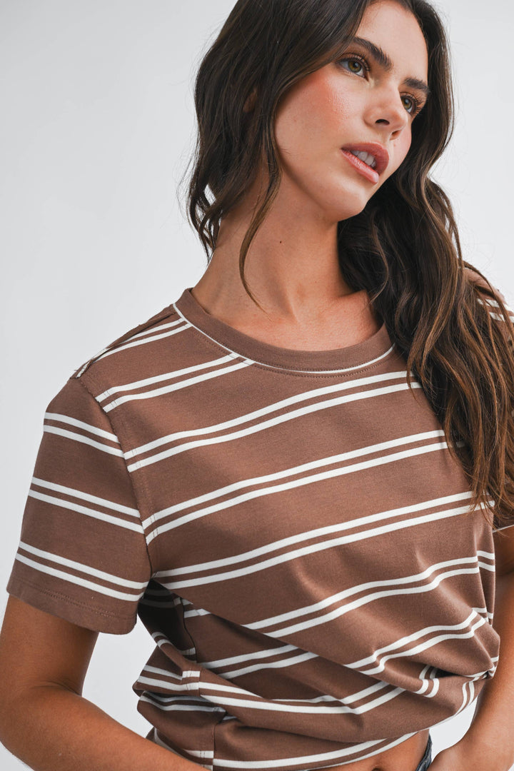 Striped Boxy Short Sleeve Tee