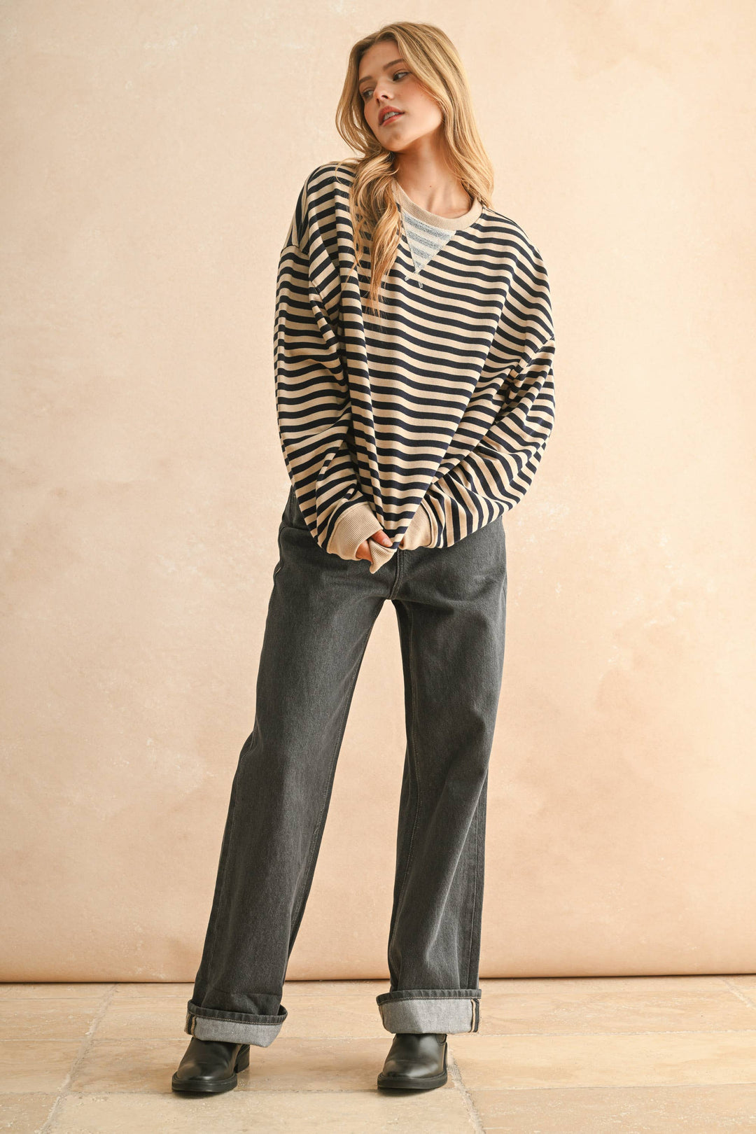 Riviera Striped Crewneck
