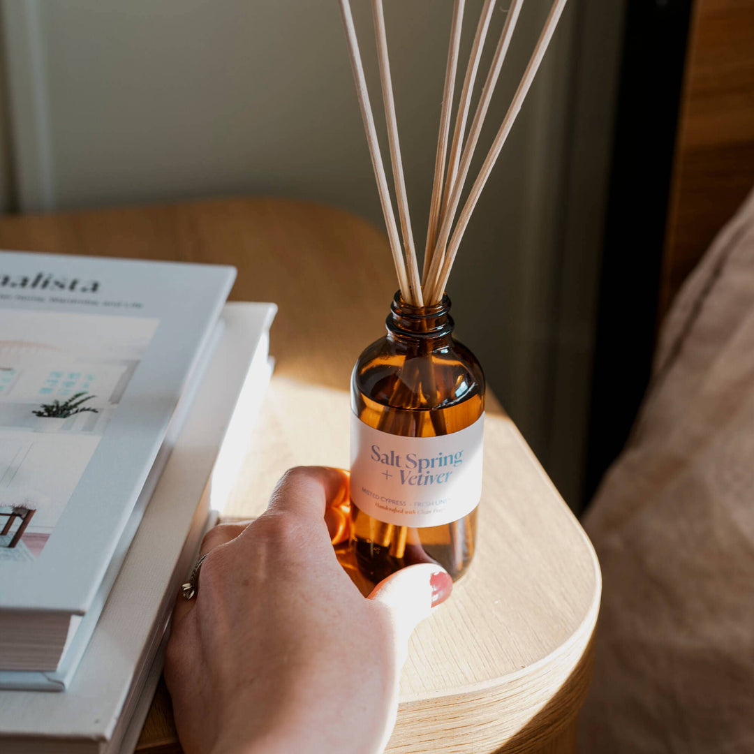 Salt Spring + Vetiver | Clean Reed Diffuser: Diffuser Set (with box + reeds)