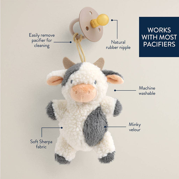 Bitzy Pal Natural Rubber Pacifier & Plush: Cow