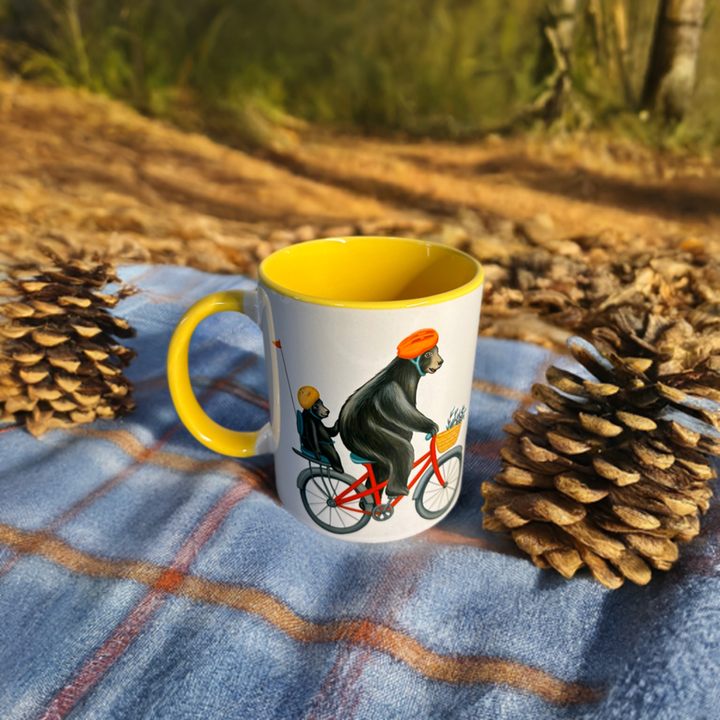 Bears riding a Bike Mug: 11oz - 325ml