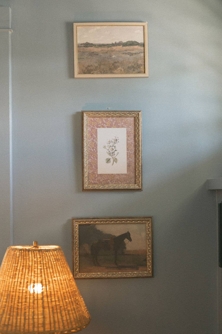 Saddled Horse Framed Antique Art: 7x5