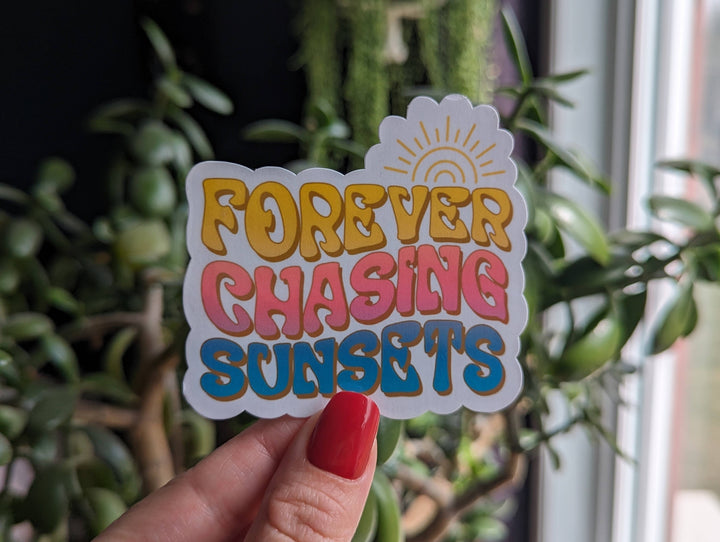 Forever Chasing Sunsets Vinyl Sticker