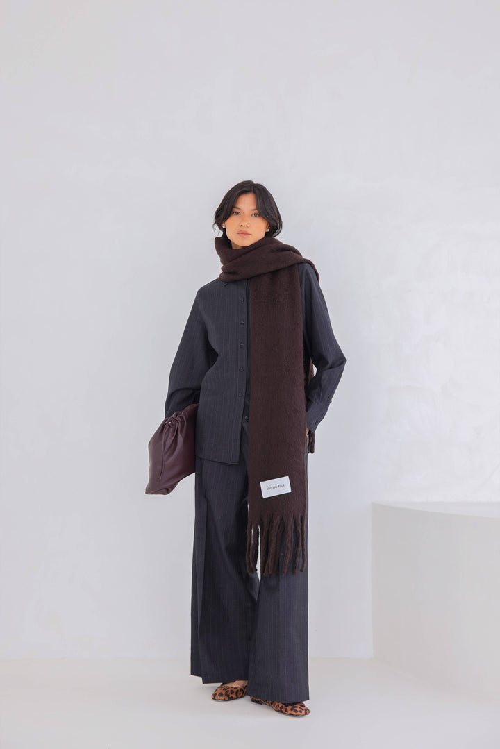 The Reykjavik Scarf - 100% Recycled - Ground Coffee