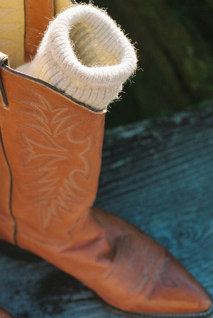 Women's Wool & Angora Crew Socks – Natural Cream