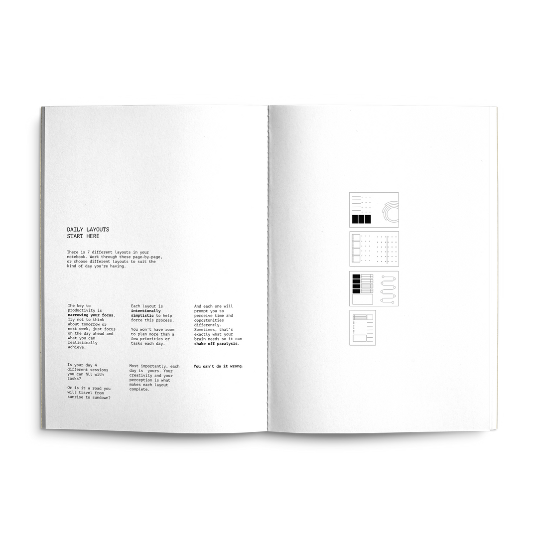 Fast Brain Daily Productivity Planner- Single Notebook: Pine Forest