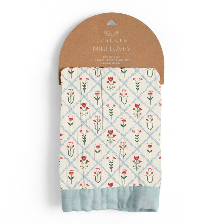 Scandinavian Folk Floral Diamond Baby Lovey Muslin Blanket