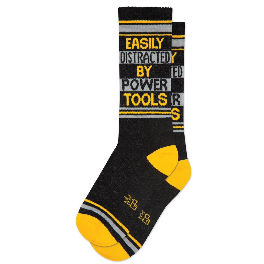 Easily Distracted By Power Tools Gym Crew Socks