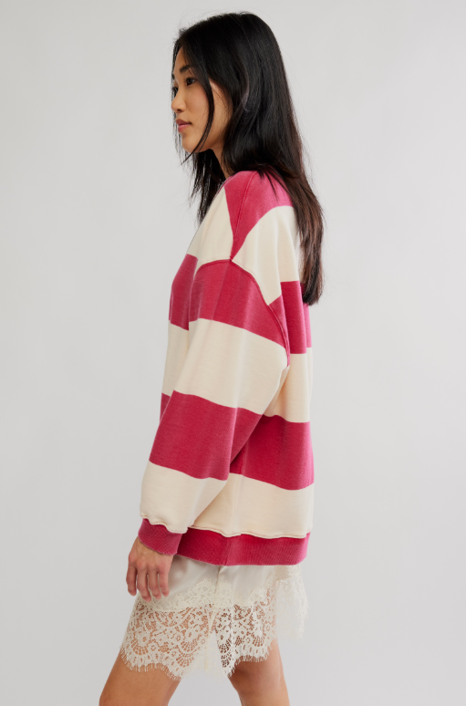 Classic Stripe Crew- Cherry Combo
