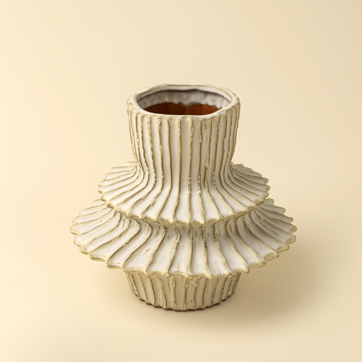 Stria Stoneware Layered Vase