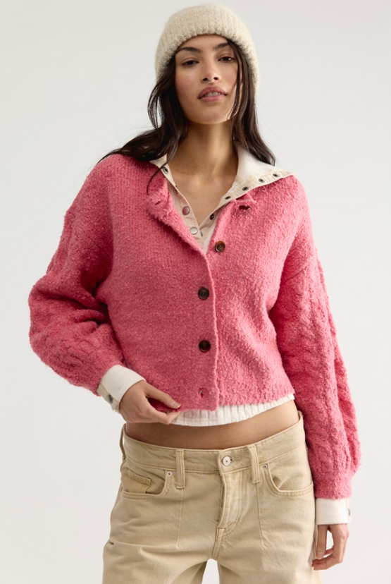 Thistle Cardi- Vintage Rose