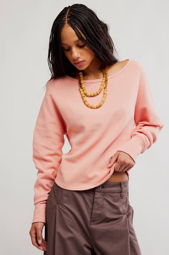 Jess Long Sleeve- Coral Kiss
