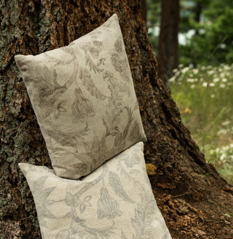 Meadowlark Pillow - Grey Blue