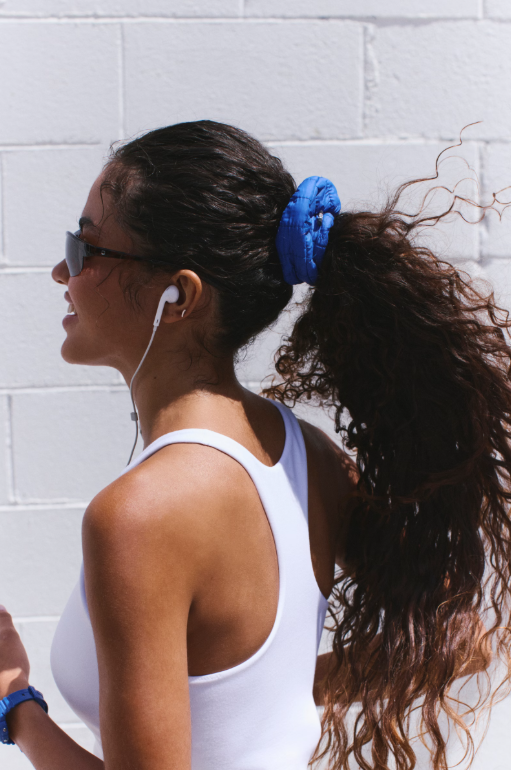 Sports Puffer Scrunchie- Athlete Blue