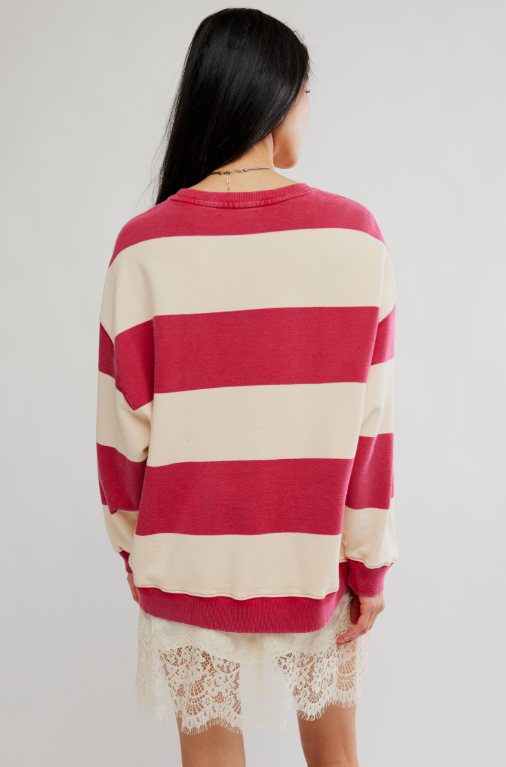 Classic Stripe Crew- Cherry Combo