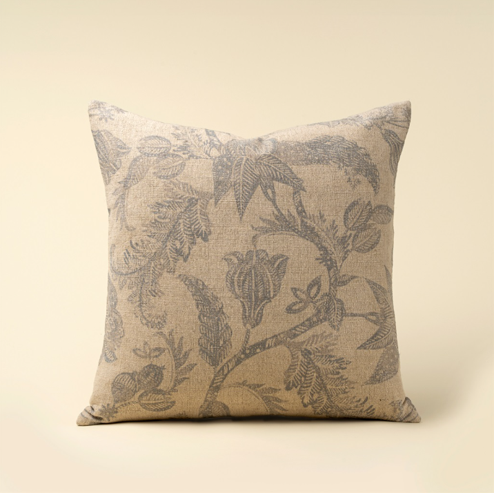 Meadowlark Pillow - Grey Blue