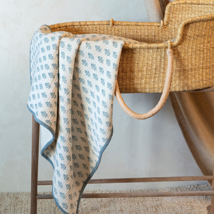 Avery Crib/Throw Blanket - Blue