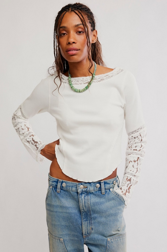 Amber Lace Cuff Top