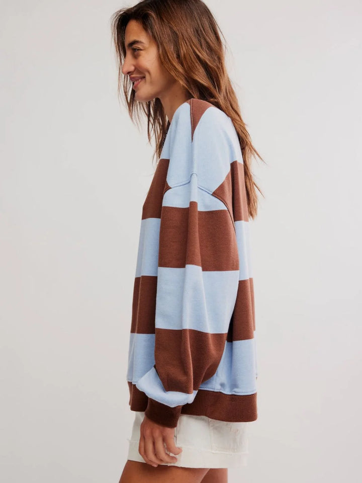 Classic Stripe Crew- Periwinkle Combo