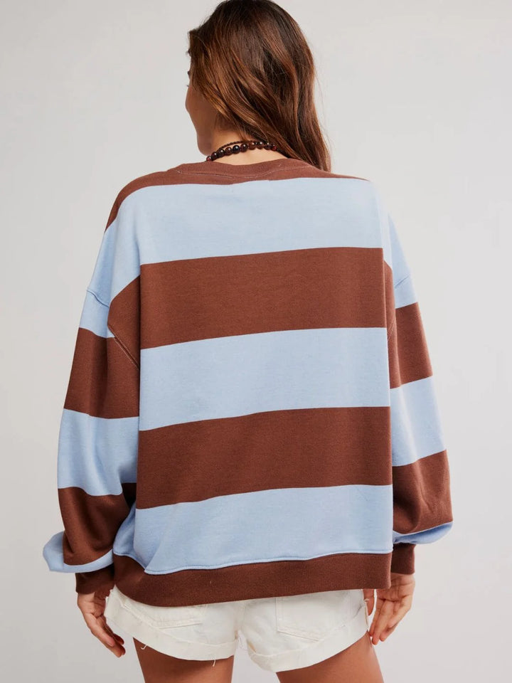Classic Stripe Crew- Periwinkle Combo