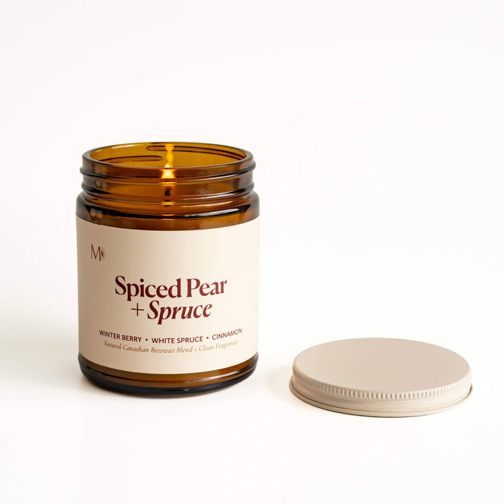 Spiced Pear + Spruce | Canadian Beeswax Candle