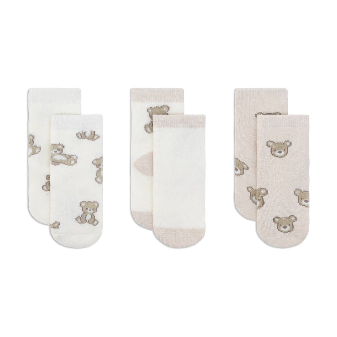 6PC Pack Woven Knit Socks in Gift Box: Beige