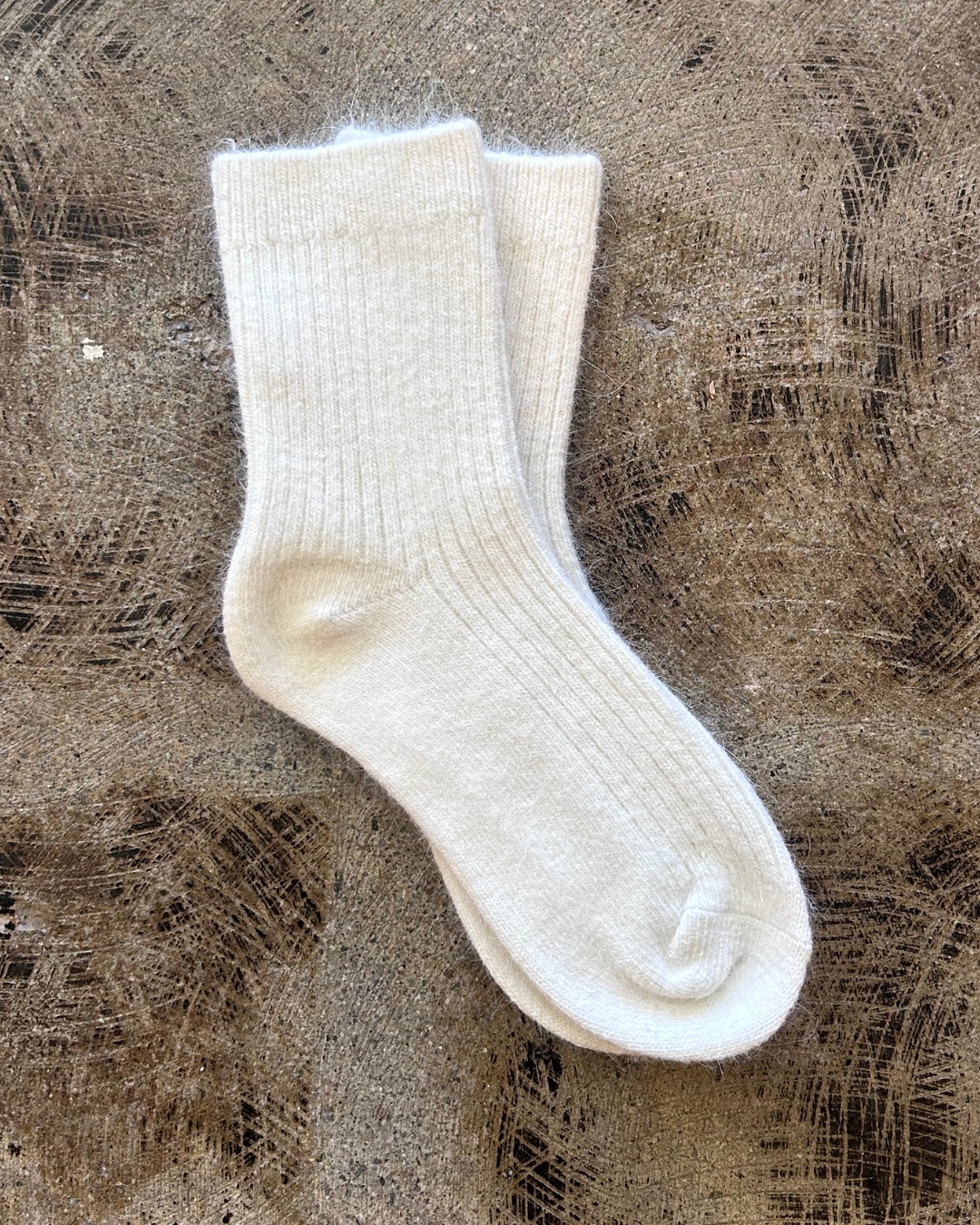 Women's Wool & Angora Crew Socks – Natural Cream