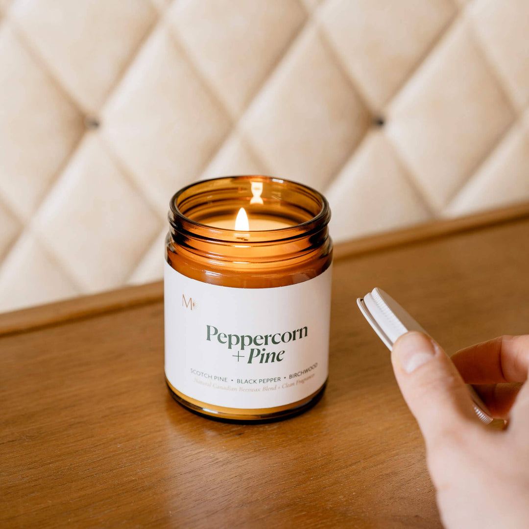 Peppercorn + Pine | Canadian Beeswax Candle
