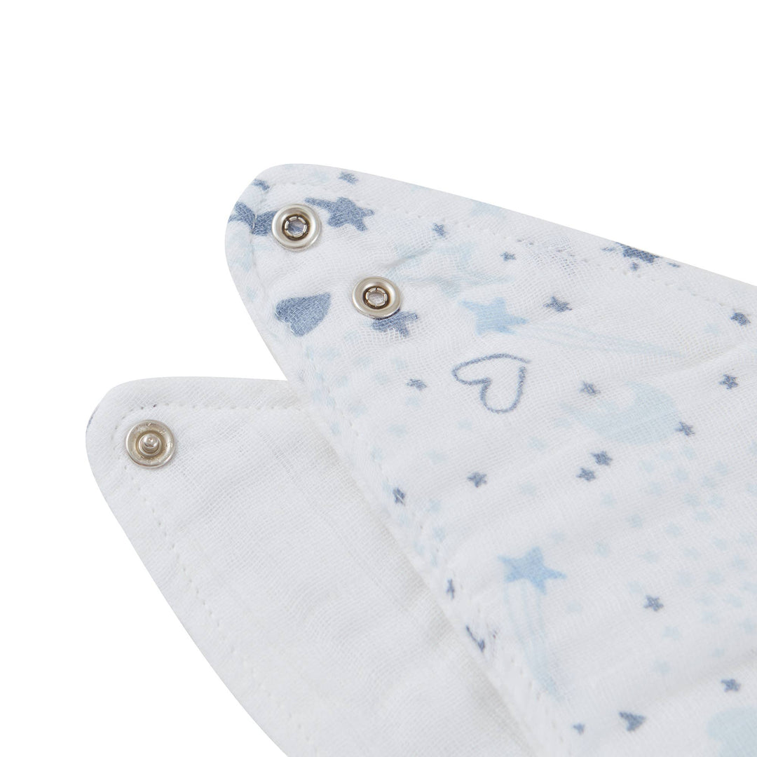 3 Pc Pack Muslin Bandana Bibs One Size- Blue