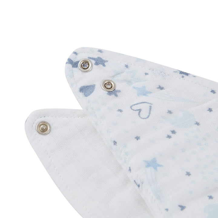 3 Pc Pack Muslin Bandana Bibs One Size- Blue