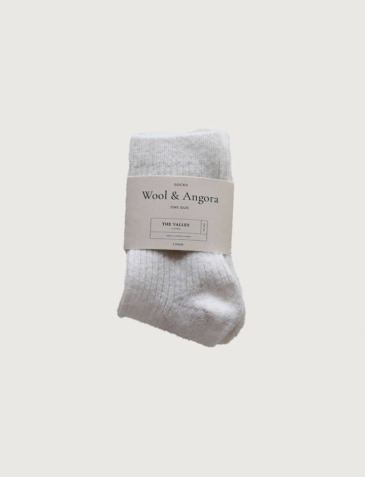 Women's Wool & Angora Crew Socks – Natural Cream
