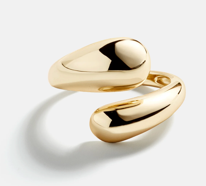 Modern Crossover ByPass Dome Band- Stainless Steel Ring: Silver