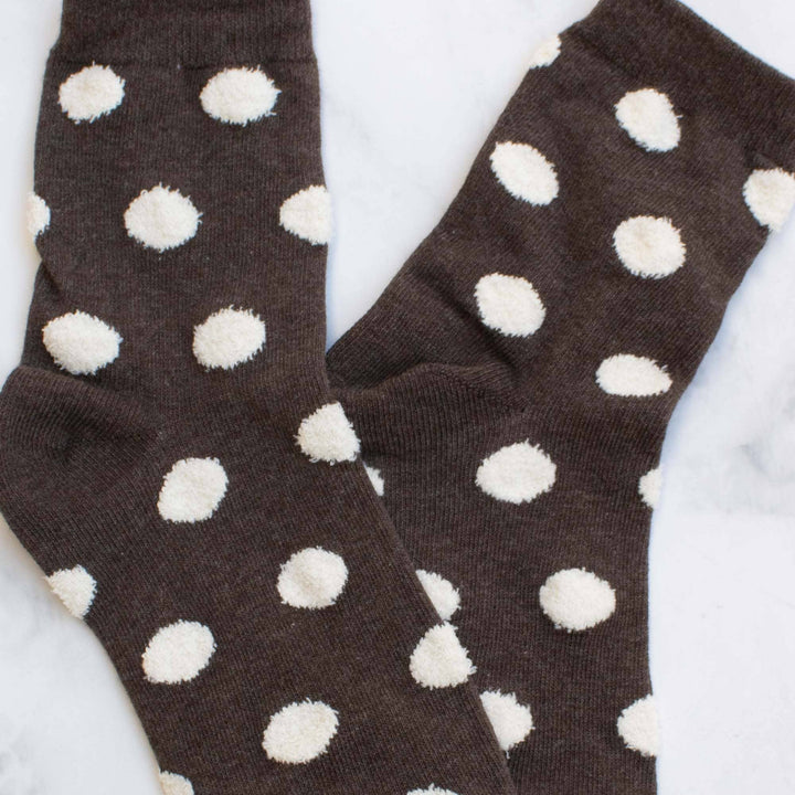 Polka Dot Socks - Brown