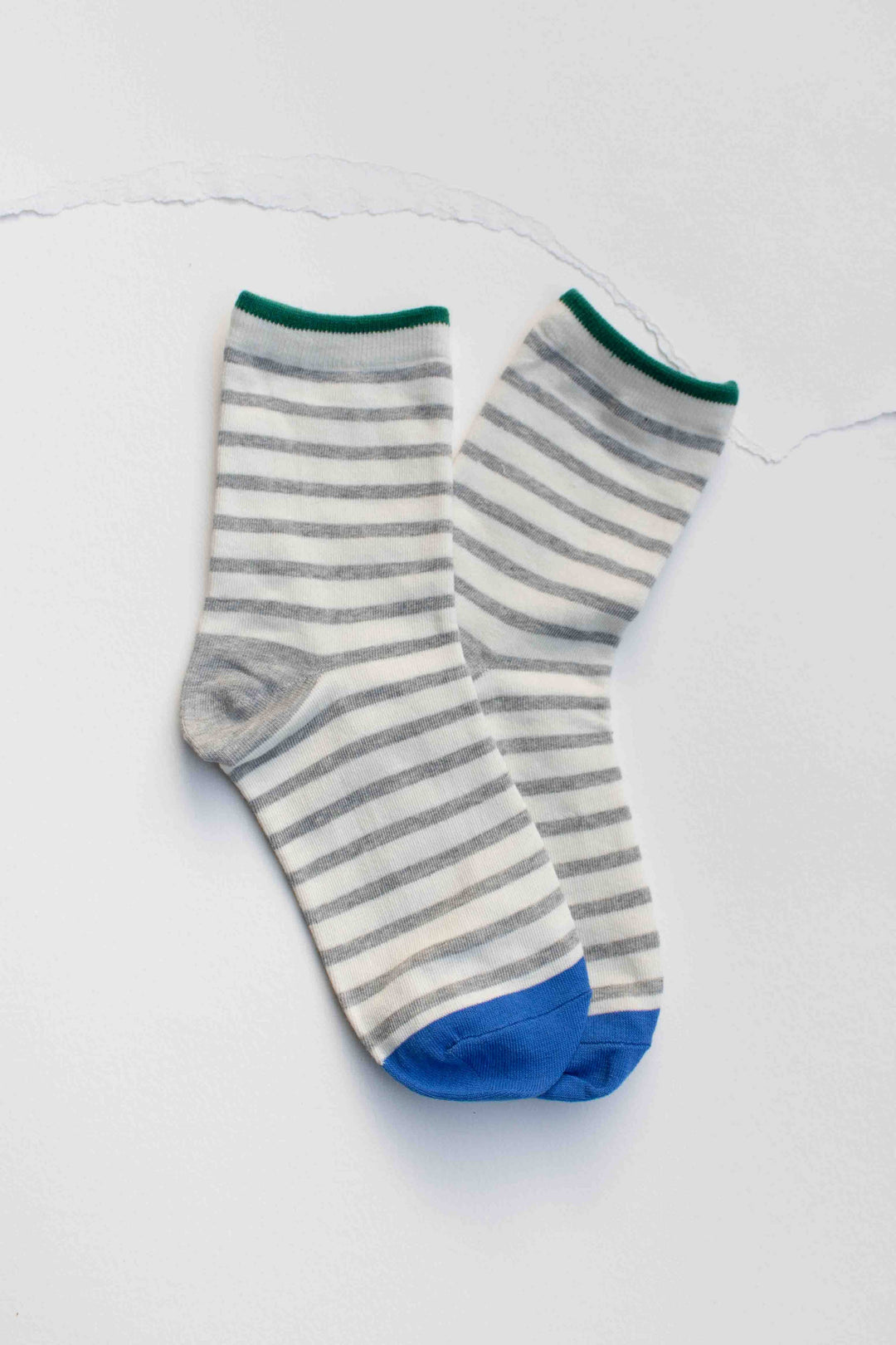 Classic Stripe Cotton Socks: Grey
