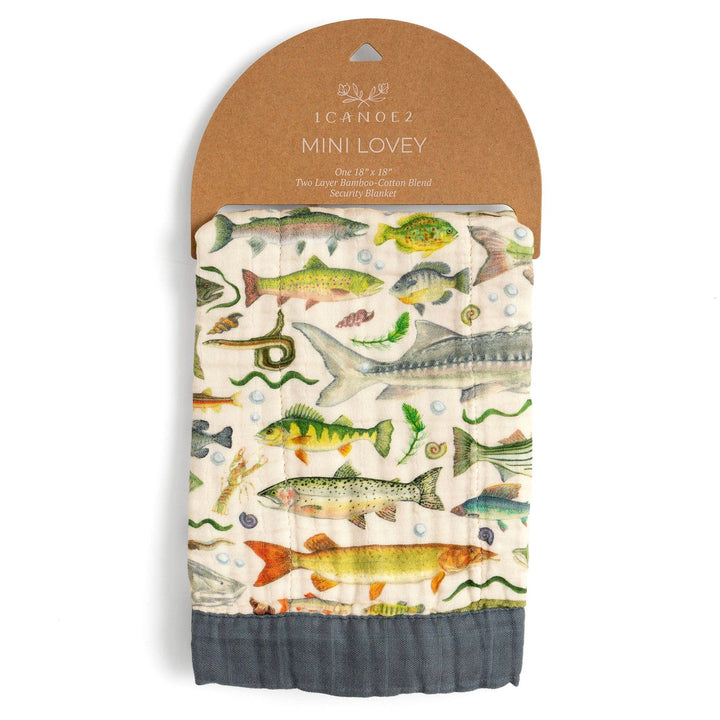 Freshwater Fish Baby Lovey Muslin Blanket