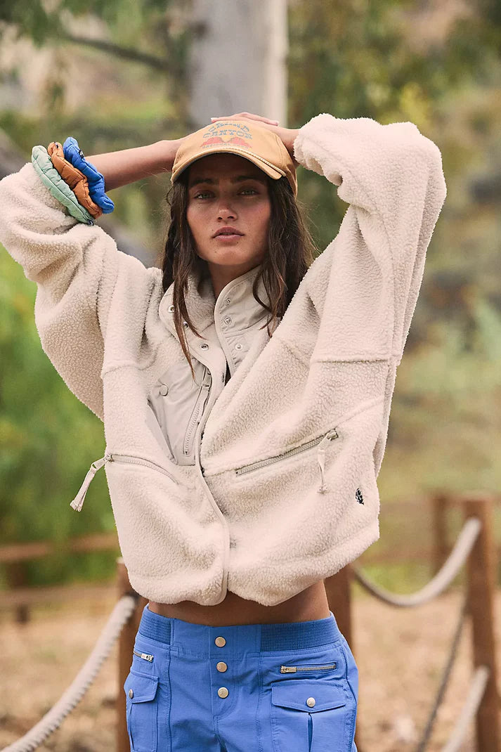 Hit The Slopes Fleece Jacket - Muted Beige