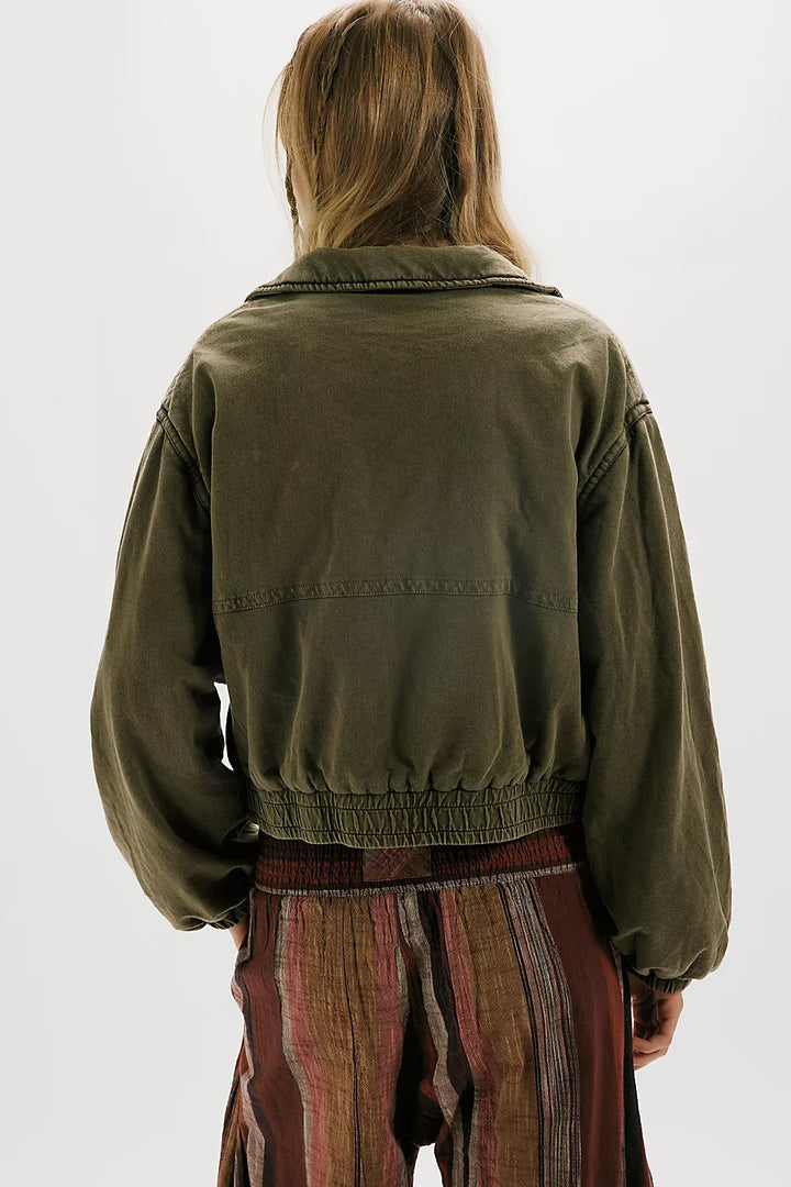 FP One Birdie Washed Jacket- Olive Green