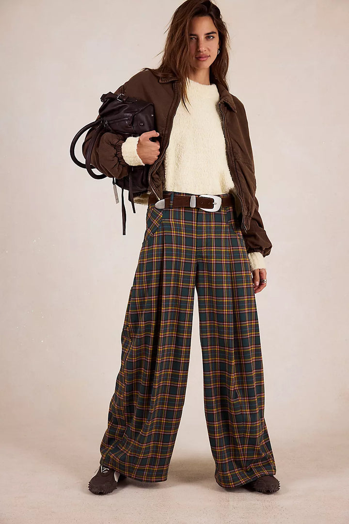 About It Baggy Trouser- Green Combo