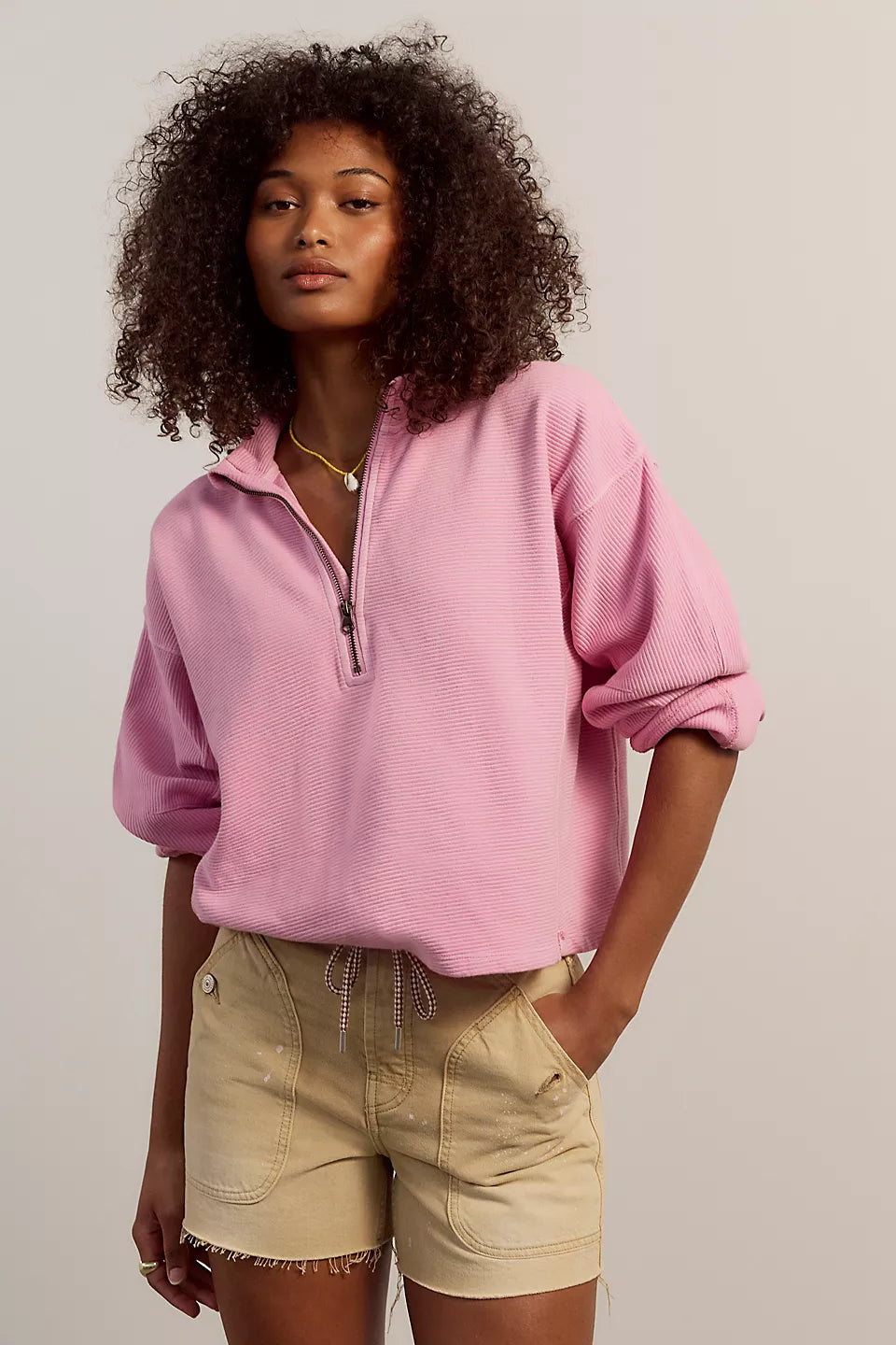 Celeste Quarterzip- Hummingbird Pink