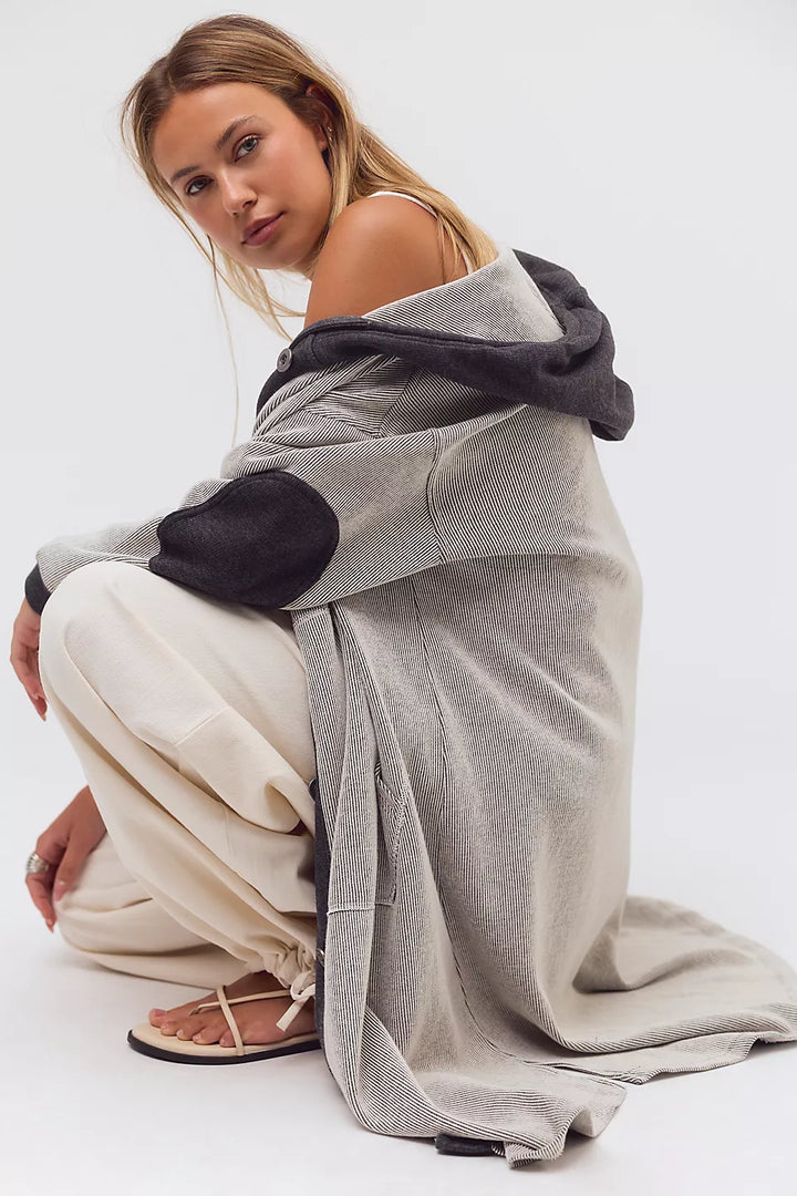 Tomorrow's Sweatshirt Cardigan- Dark Heather Grey