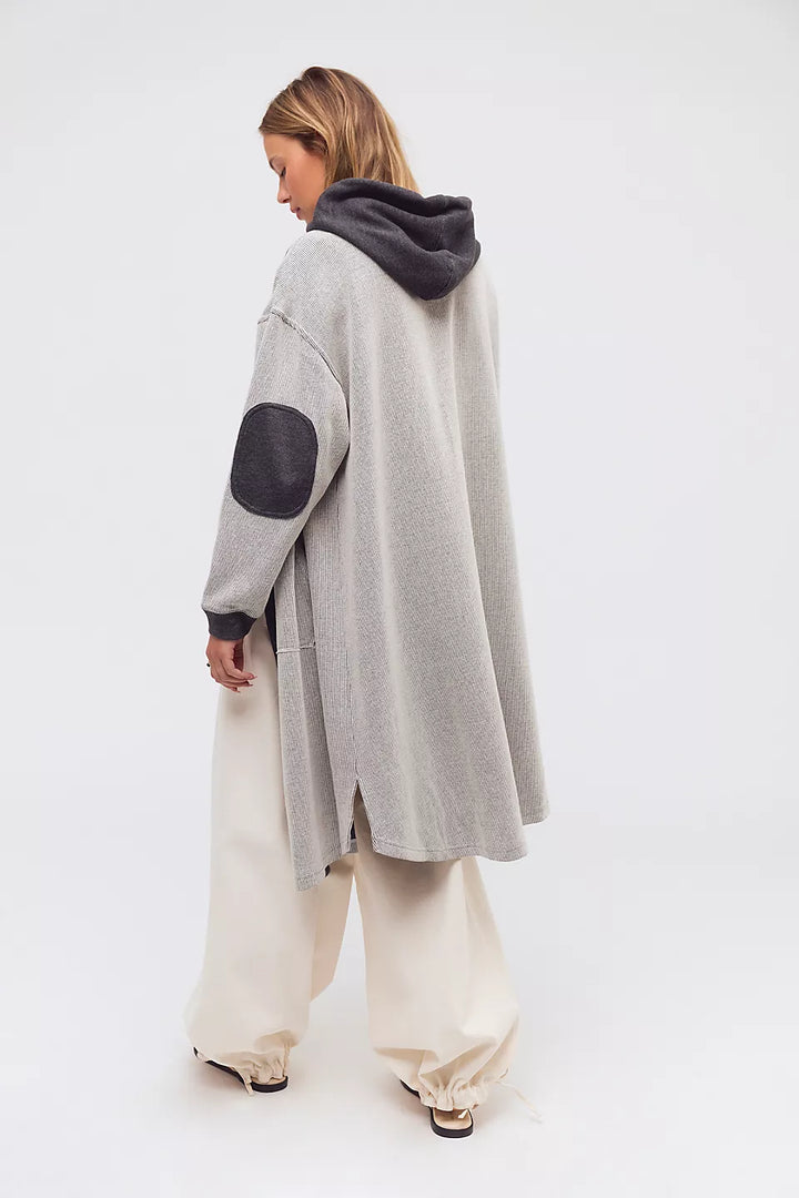 Tomorrow's Sweatshirt Cardigan- Dark Heather Grey