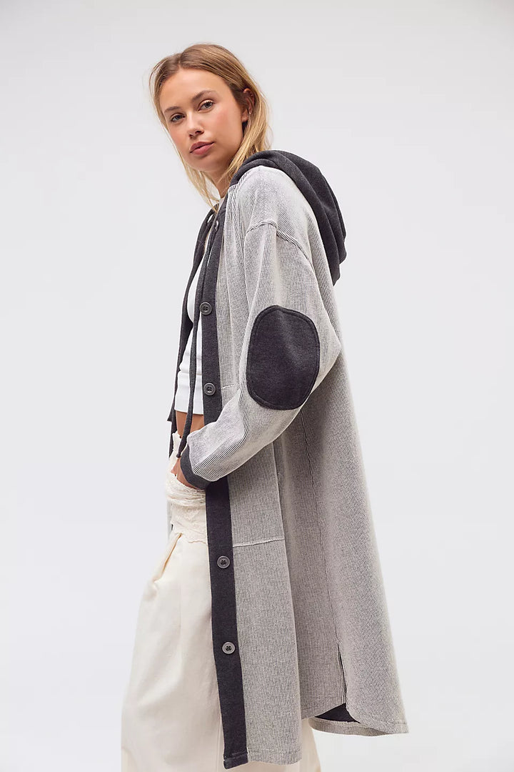 Tomorrow's Sweatshirt Cardigan- Dark Heather Grey