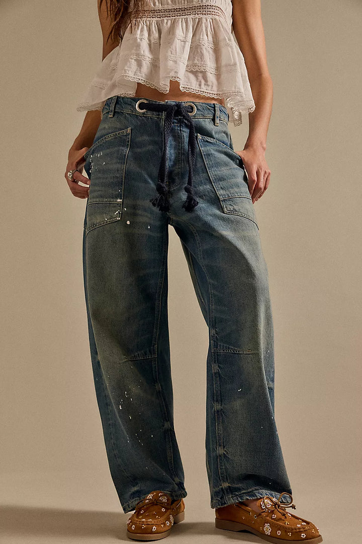Moxie Low Slung Pull On Barrel- Timeless Blue