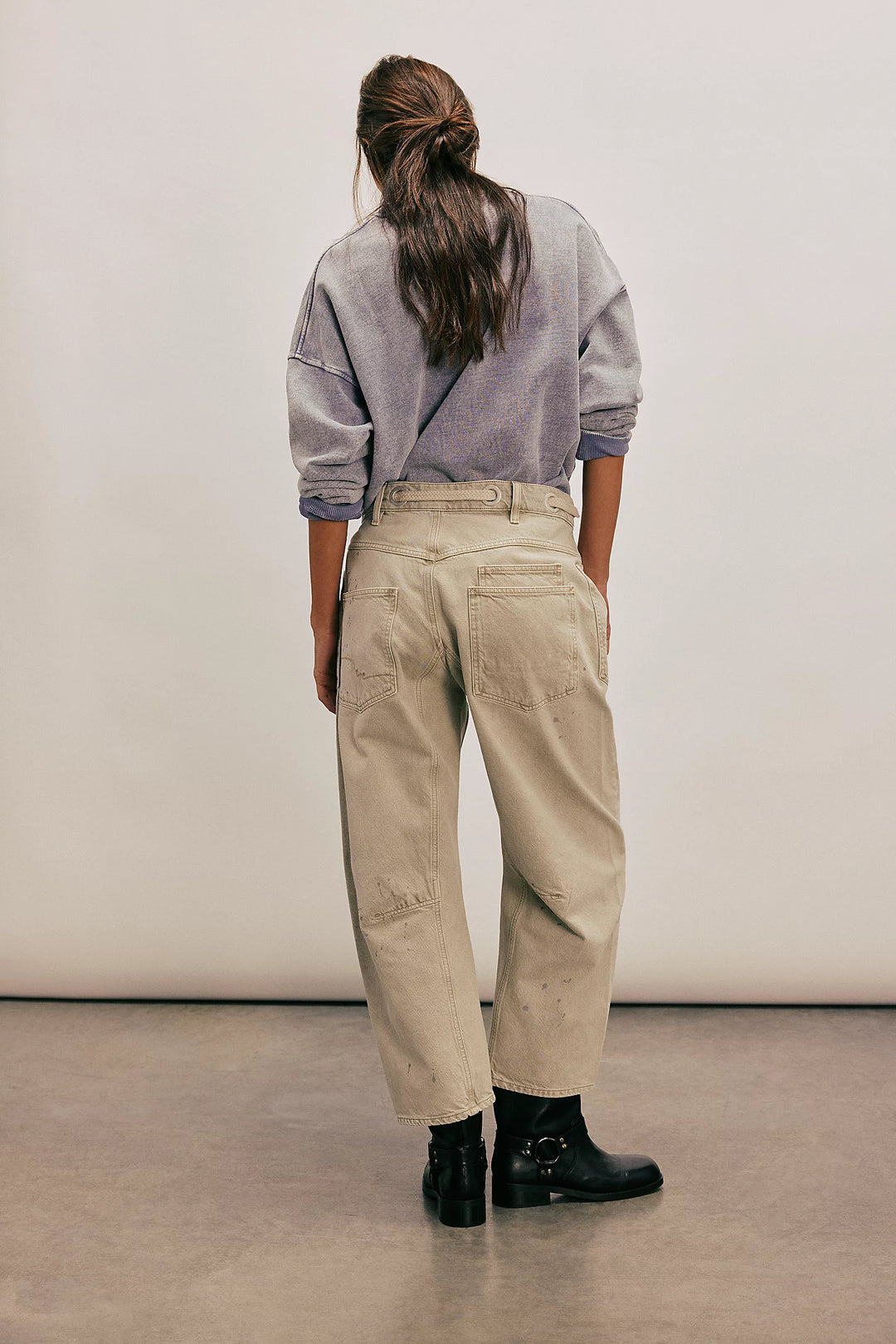 Moxie Low Slung Pull on Barrel Jeans - Jetty