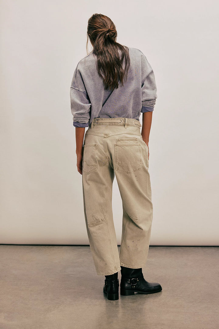 Moxie Low Slung Pull on Barrel Jeans - Jetty