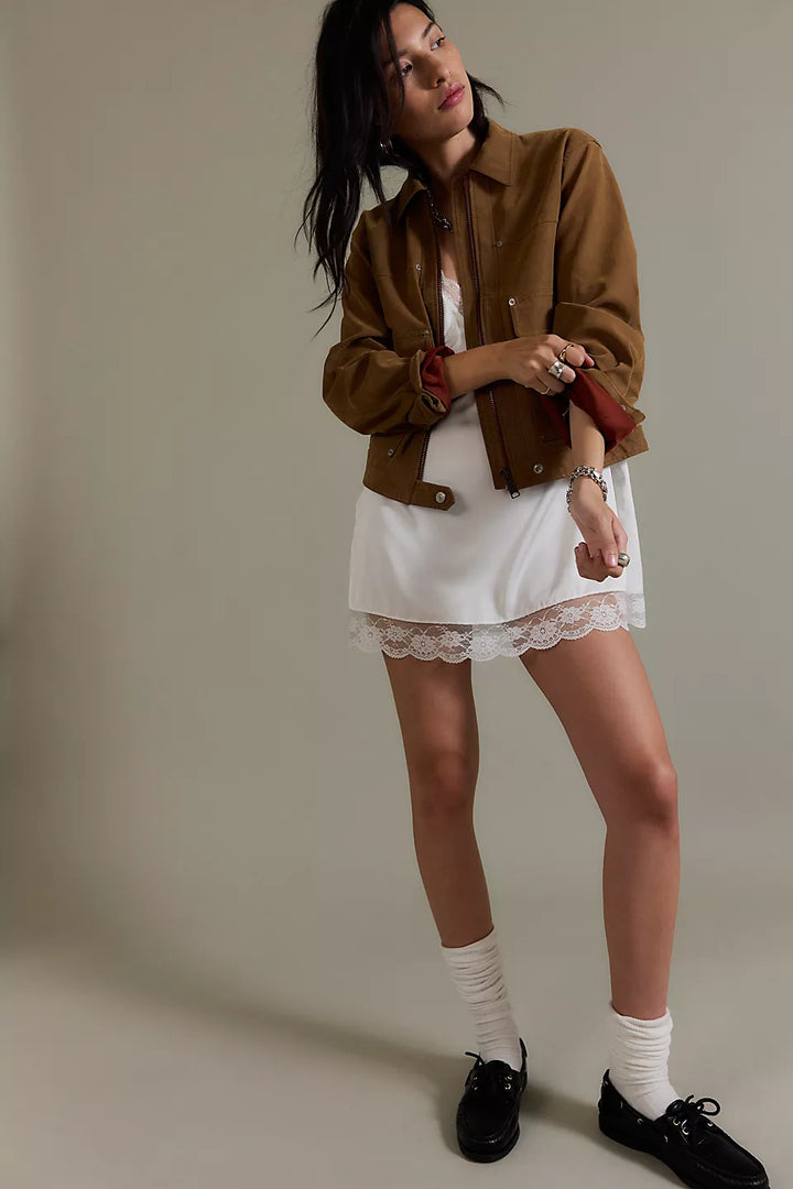 Blair Suede Jacket- Caramel