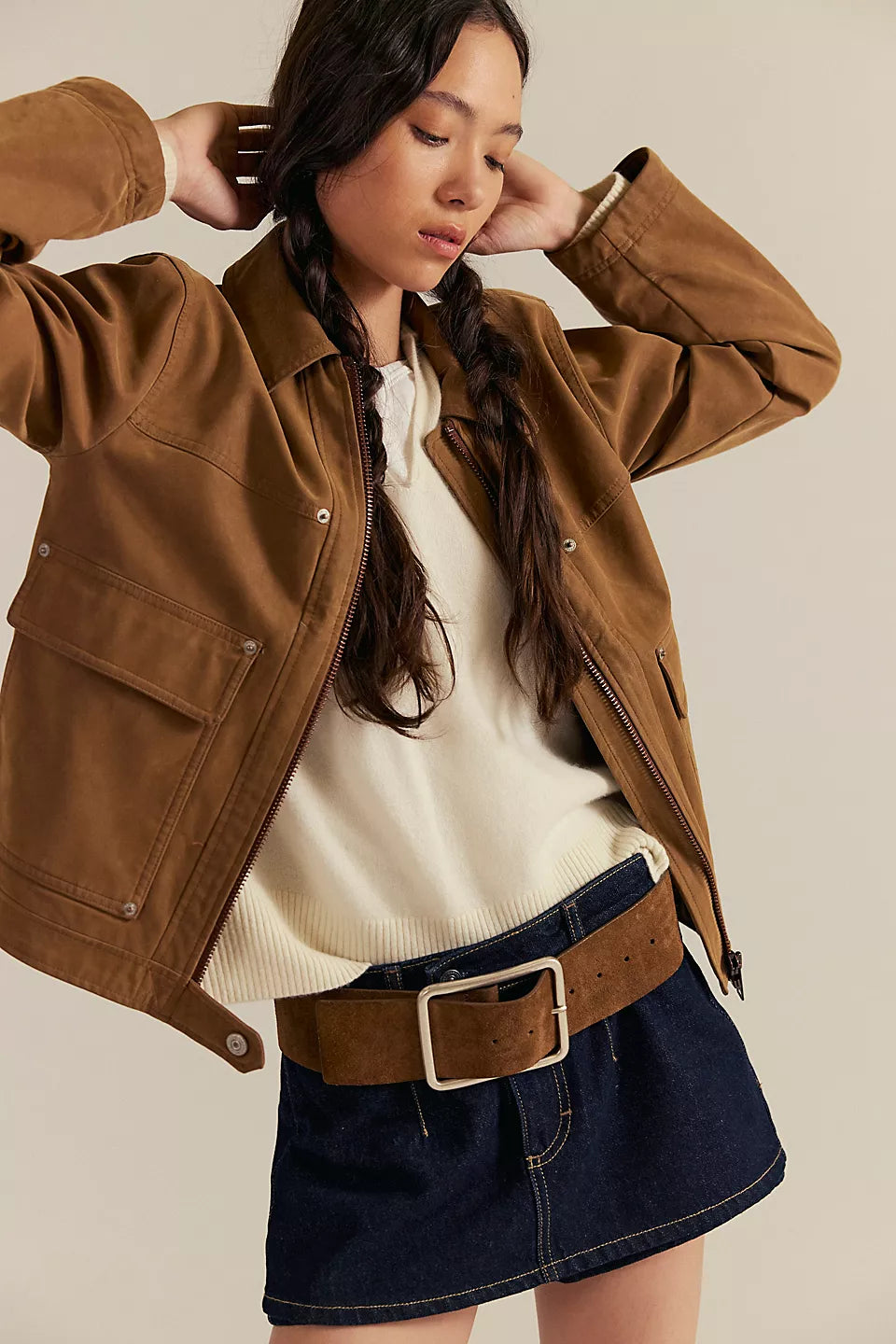 Blair Suede Jacket- Caramel